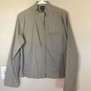 Eileen Fisher Nylon Cotton Blend Blazer Full Zip Taupe Medium M